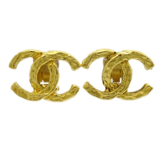 Auth Chanel CC Earrings Clip-On Gold - Picture 1 of 5